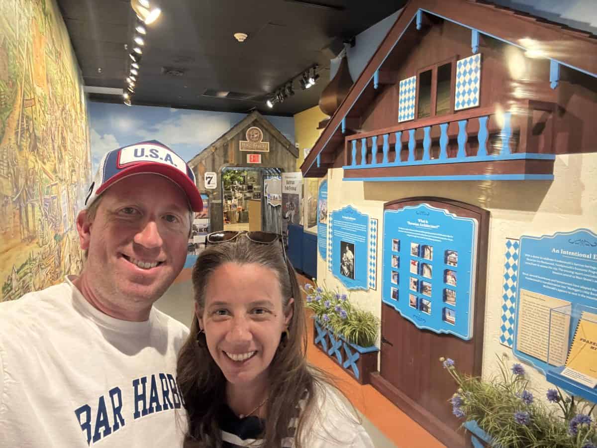 posing in an exhibit at the Frankenmuth Historical Museum in Frankenmuth, Michigan