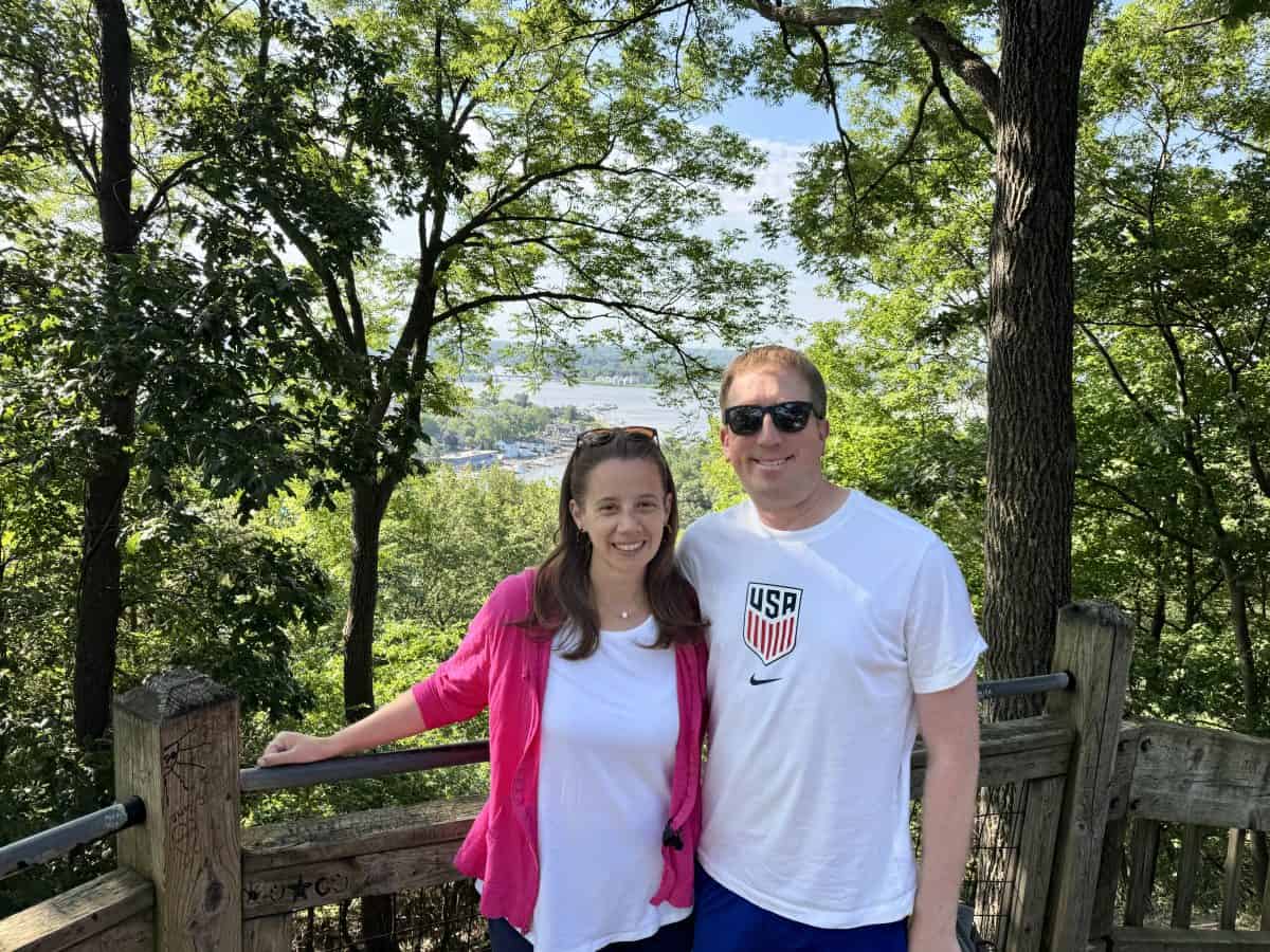 posing at the top of Mount Baldhead staircase