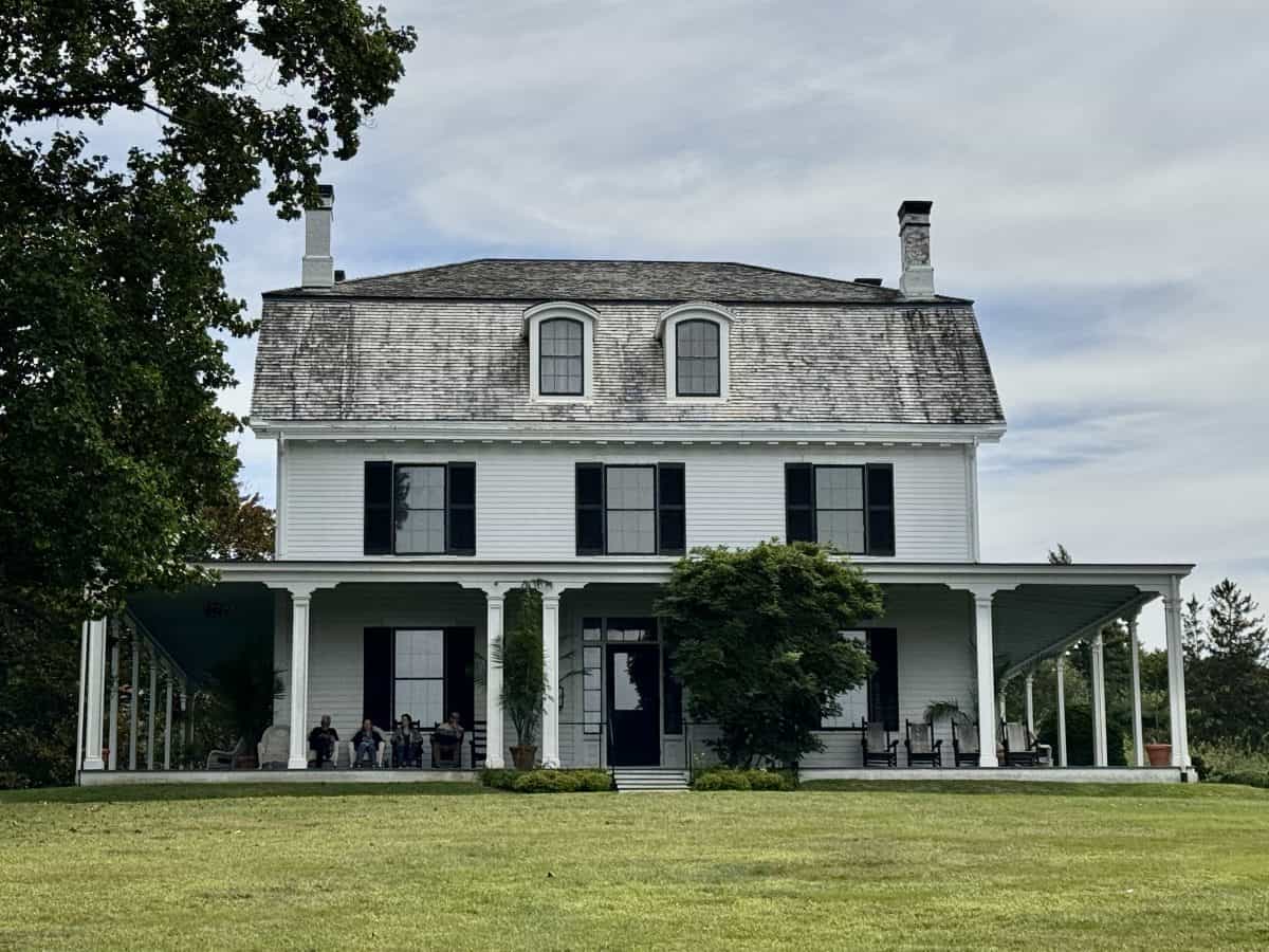 back porch of Brayton House at Green Animals Topiary Garden in Portsmouth, RI