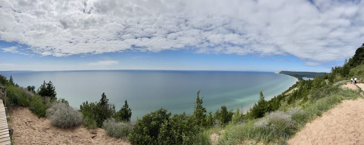 Empire Lake Trail view of Lake Michigan at Sleeping Bear Dunes National Lakeshore in Michigan