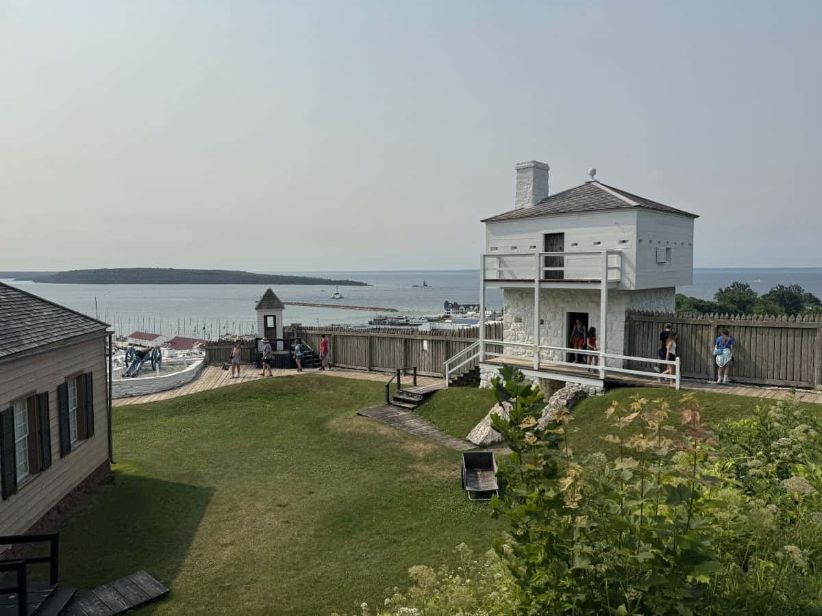 overlooking Fort Mackinac on Mackinac Island in Michigan